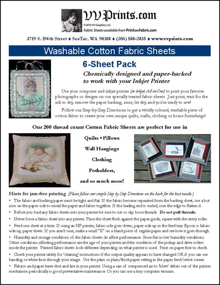 [6-sheet pack Cotton Poplin Fabric Sheets]